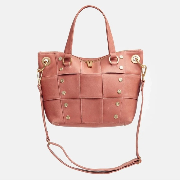 NWT Hammitt Daniel Sorbet Pink Weave / Brushed Gold Hammered Satchel - Picture 3 of 5